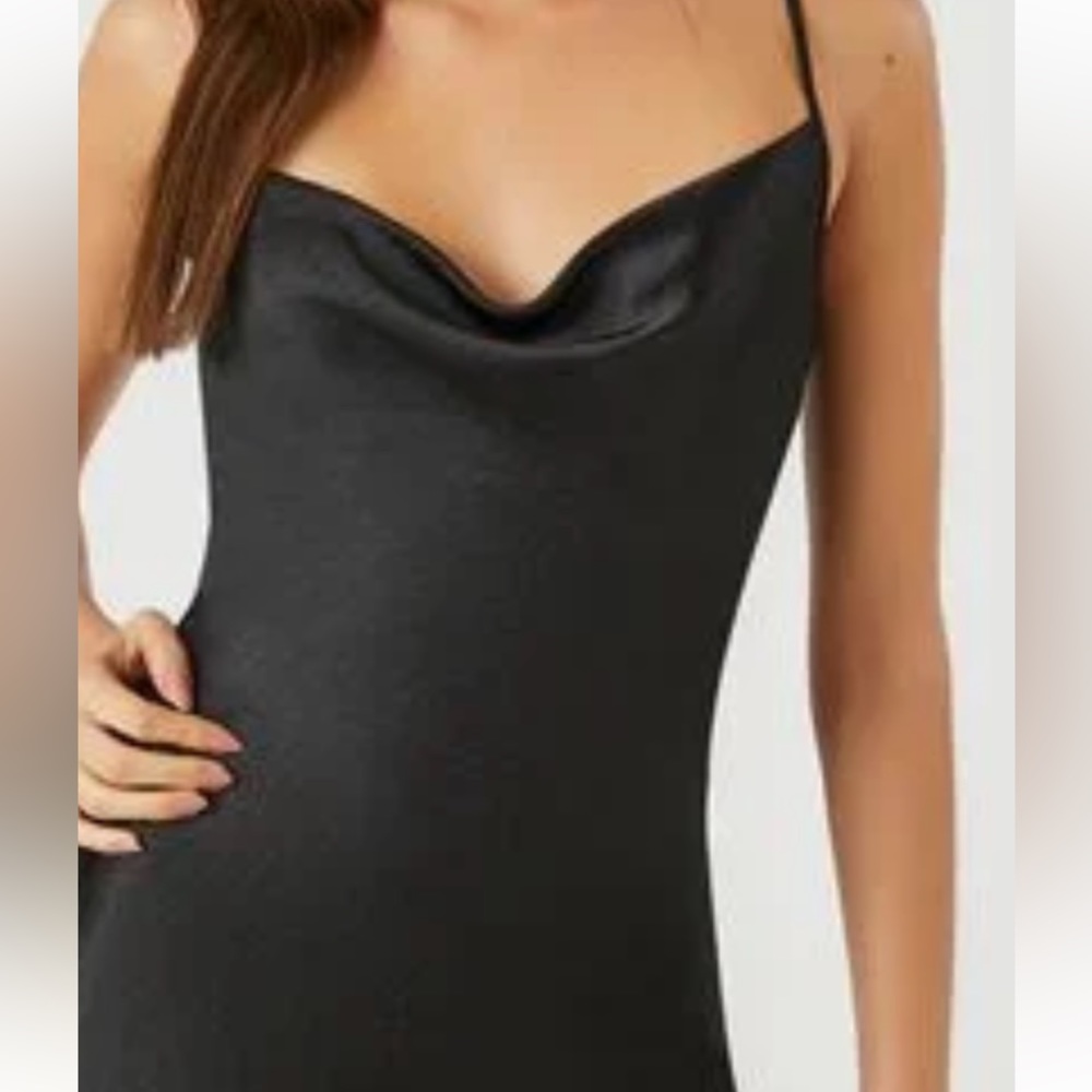 NWT SINCERELY JULES BLACK COWL NECK SLIP DRESS. SIZE: XS - Picture 1 of 6